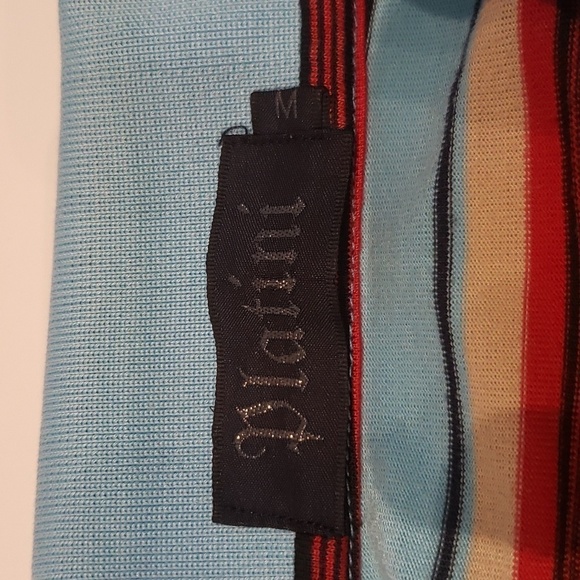 PLATINI Polo Golf Shirt Stripped Short Sleeve Men's Medium - Picture 4 of 12